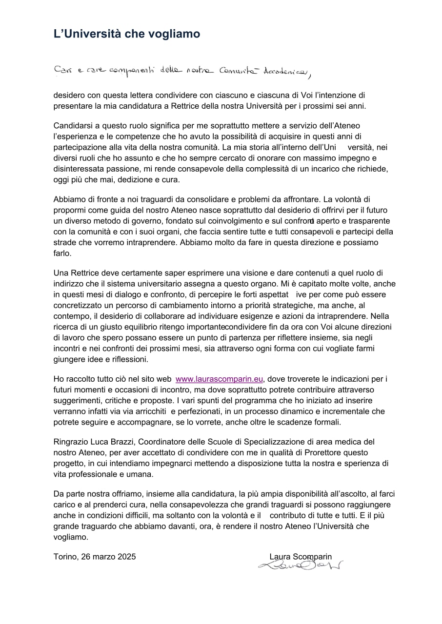 Laura Scomparin Lettera Di Candidatura Preview